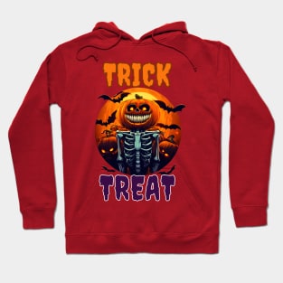 Trick Or Treat pumpkin head skeleton halloween Hoodie